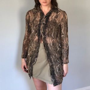 sheer 90s animal print top